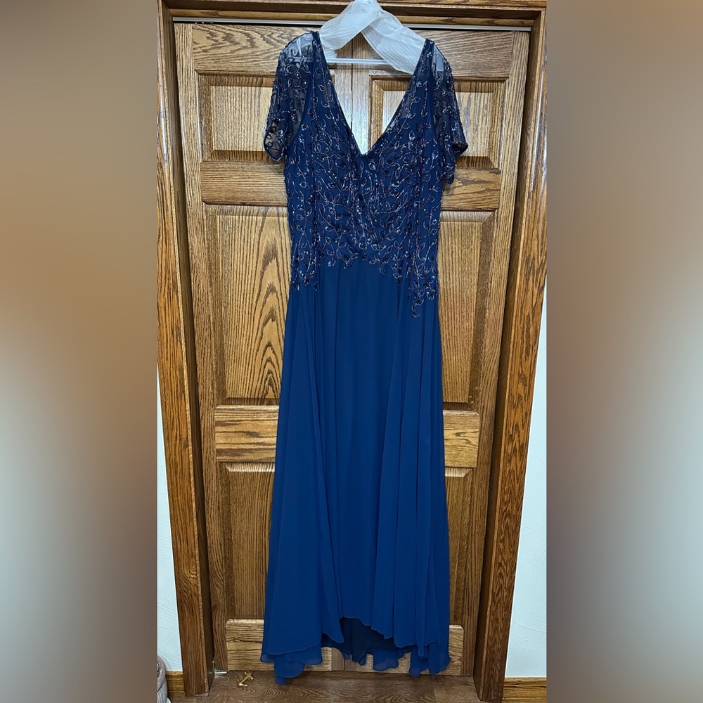 Christina Wu Navy Blue Maxi Dress